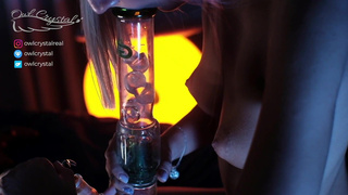 SKIP Nice boobs cutie deepthroat cock with weed smoke. Happy 420.mp4